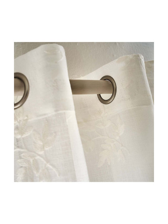 Gofis Home Vorhang mit Grommet Leaf Weiß 140x280cm