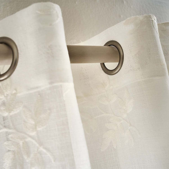 Gofis Home Grommet Curtain Leaf White 140x280cm