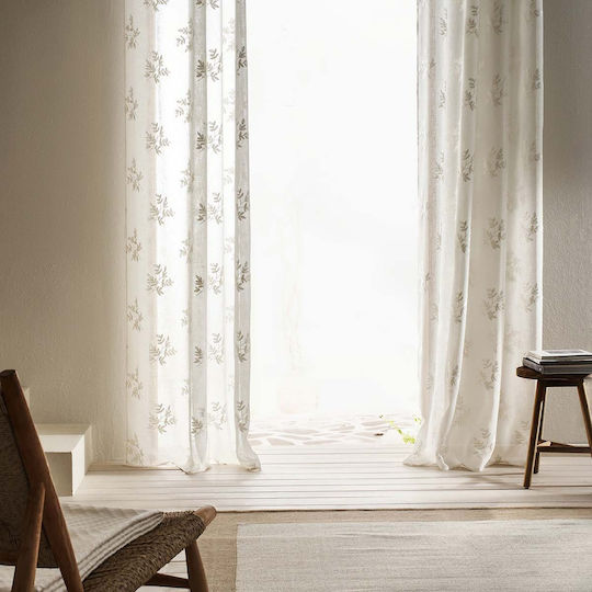 Gofis Home Grommet Curtain Leaf White 140x280cm