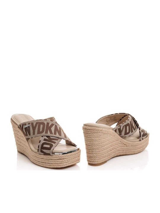 DKNY Maryn X Band Πλατφόρμες Μπεζ