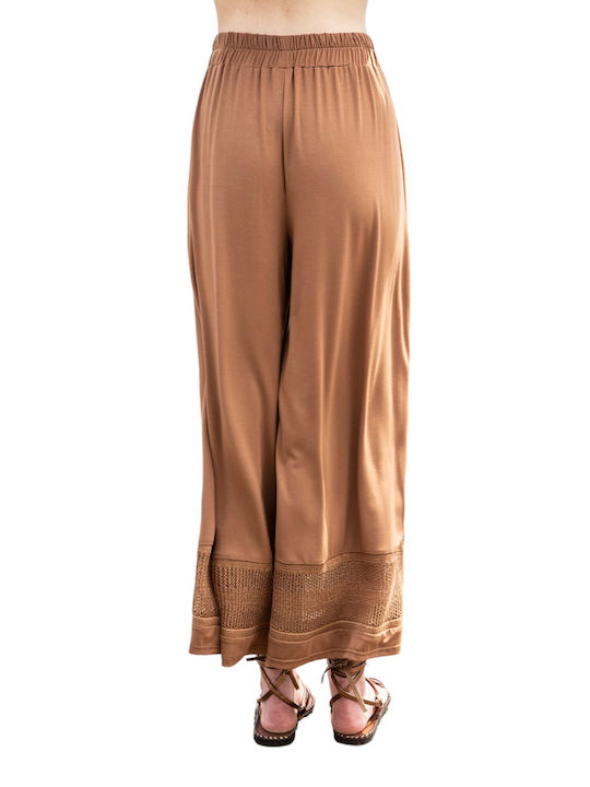 Aggel Femei Tesatura Capri Pantaloni Brown