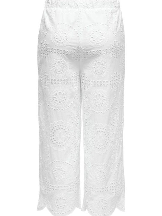 Only Damen Stoff Hose Loose Fit Bright White