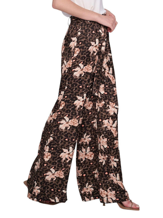 Ale - The Non Usual Casual Women's Cotton Trousers Leopard MULTICOLOR