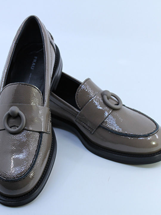 Leather Women's Moccasins in Gray Color