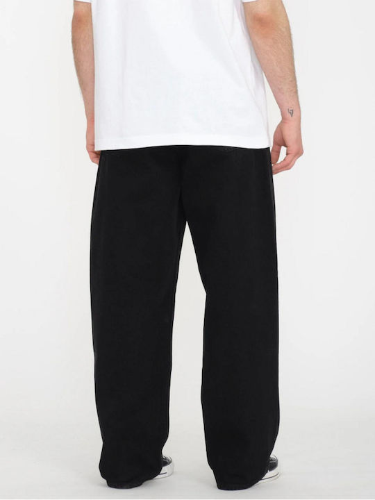 Billow Men's Jeans Pants with Loose Straight Fit Black
