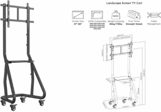 Equip 650608 TV Mount Floor up to 80" Silver