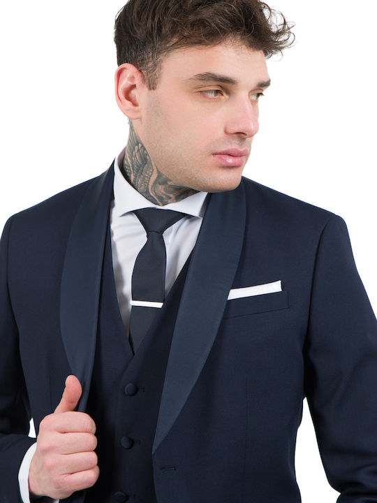 Artisti Italiani Men's Suit with Vest BLUE