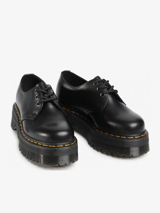 1461 Quad Men's Leather Casual Shoes Black
