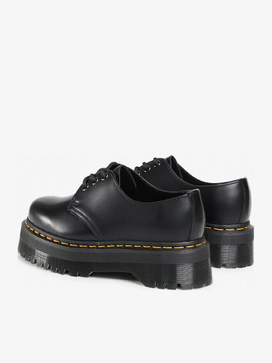 1461 Quad Men's Leather Casual Shoes Black