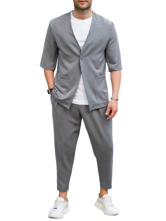 Henry Clothing Men's Suit Jacket Grey