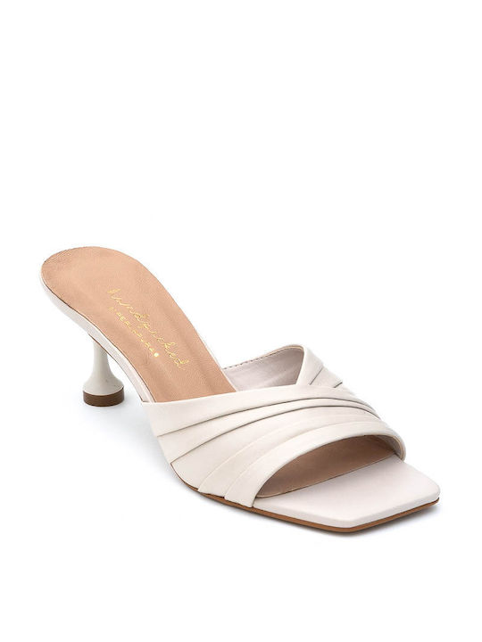 Perlapura Heel Leather Mules Gray