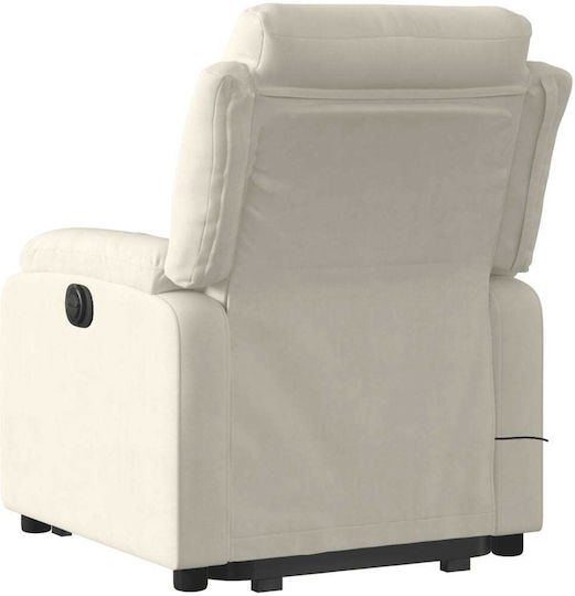 Relaxsessel Friseurwaschbecken mit Fußhocker Samt Cream 75x92.5x100cm