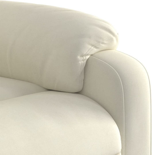 Relaxsessel Friseurwaschbecken mit Fußhocker Samt Cream 75x92.5x100cm