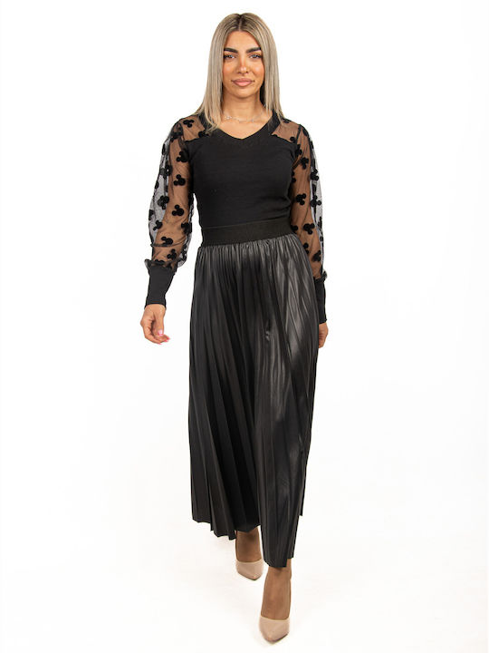 Ellen Pleated Skirt Black