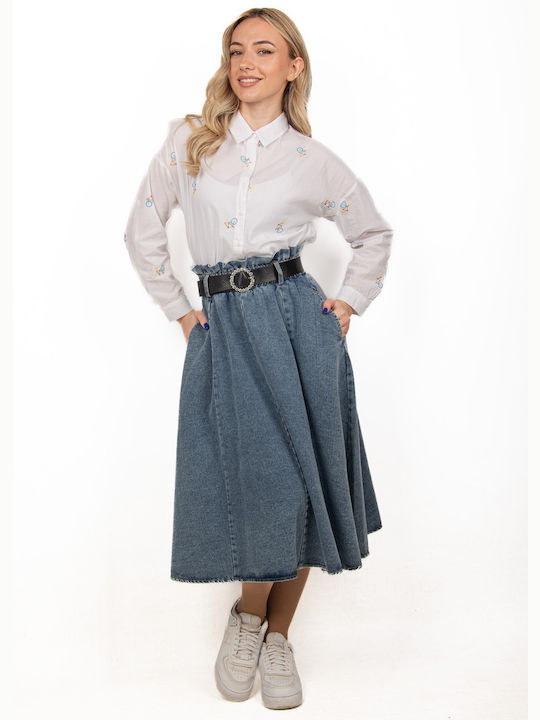 Ellen Denim Skirt Blue