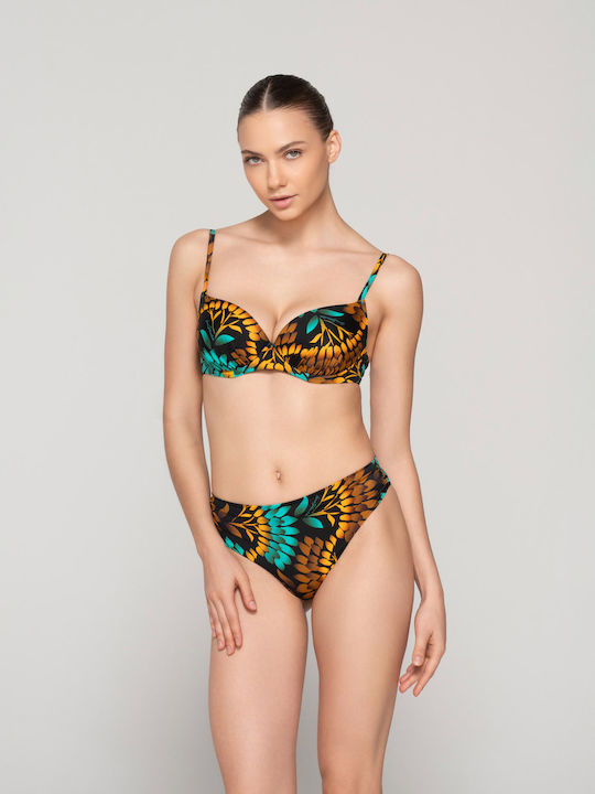 Emerald Bikini Bottom Ruched Print