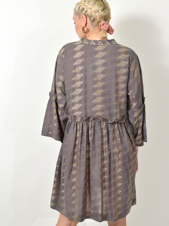 Kurzer Rüschen-Kaftan, schönes Design, lila 24097