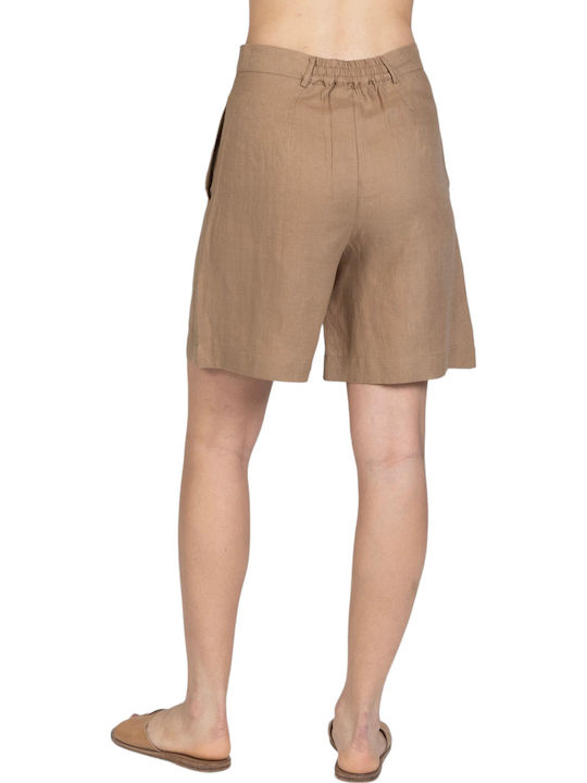 Γυναικείο Λινό Σορτς Beige