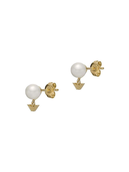 Emporio Armani Earrings made of Silver Gold Plated with Pearls