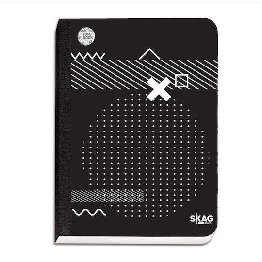 Skag Τετράδιο Ριγέ Α4 2 Θεμάτων Λινόδετο Black & White (Διάφορα Σχέδια)