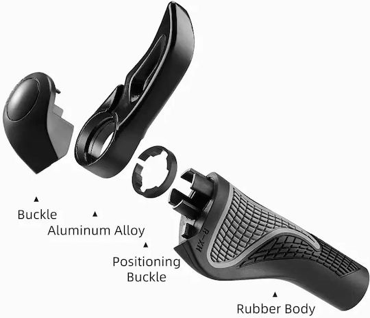 Rockbros BT1007W Ανατομικές Χειρολαβές Ποδηλάτου σε Black/White Χρώμα από πλαστικό