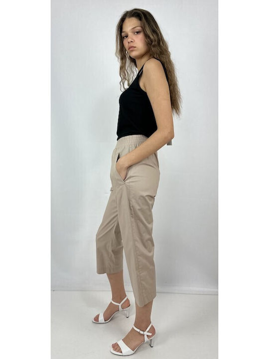 Moutaki Damen Baumwolle Palazzo-Hose Beige