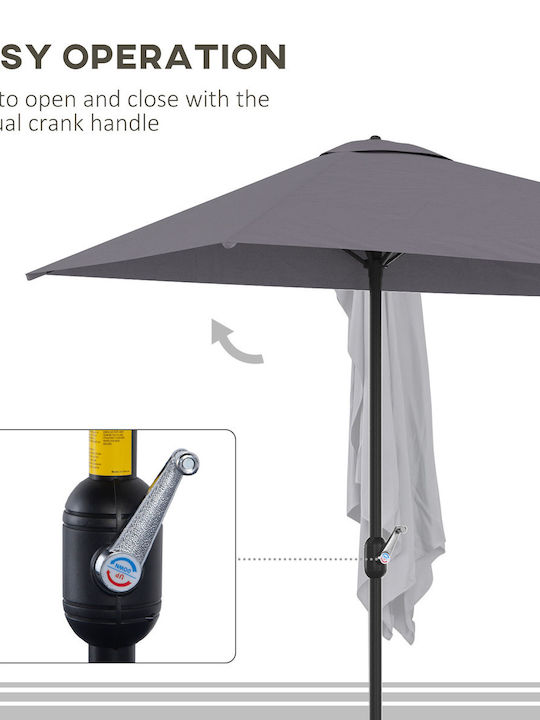 Hanging Circular Aluminum Grey Parasol F2.3xH2.45m