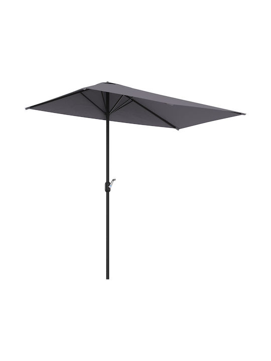 Hanging Circular Aluminum Grey Parasol F2.3xH2.45m