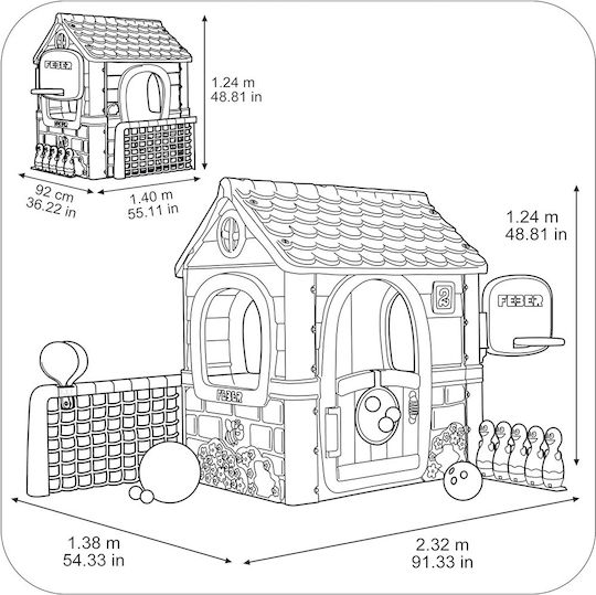 Feber Plastic Kids Playhouse 140x92x124cm