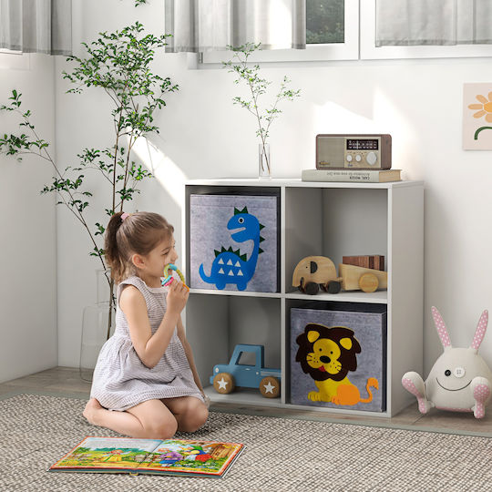 Kinderregal Wandhalterung Weiß 61,8x29,9x61,8cm