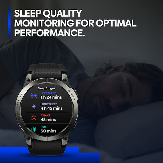 Zeblaze Stratos 3 Pro Aluminium 46mm Smartwatch mit Pulsmesser (Schwarz)