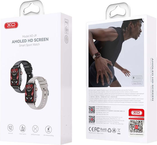 XO J9 Smartwatch with Heart Rate Monitor (Black)