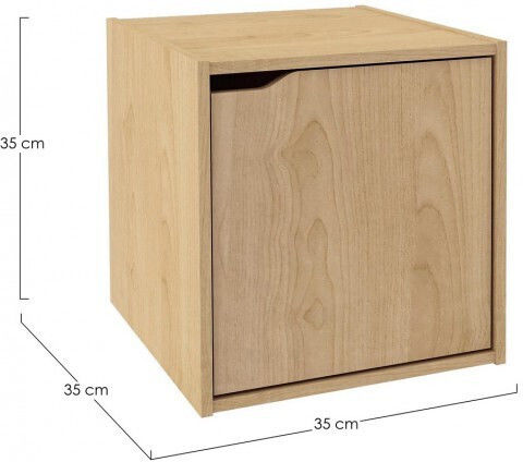 Composite Hanging Living Room Cabinet Made of Beige Particle Board 35x35x35cm