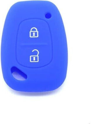Car Key Cover Case made of with 2 Buttons for Renault / Nissan / Opel in Blue Color