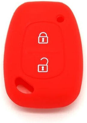 Car Key Cover Case made of with 2 Buttons for Renault / Nissan / Opel in Red Color