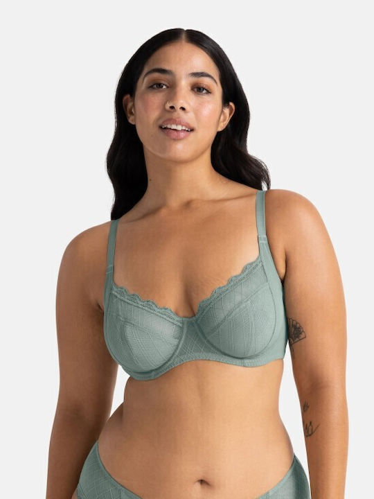 Bra without Padding Underwire Green