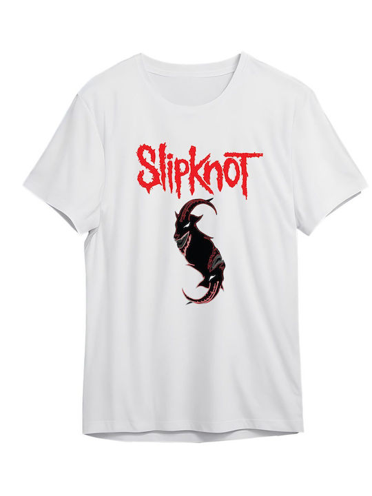 Rock Avenue Art Design1 T-shirt Slipknot White Cotton Slipknot Art Design1 White