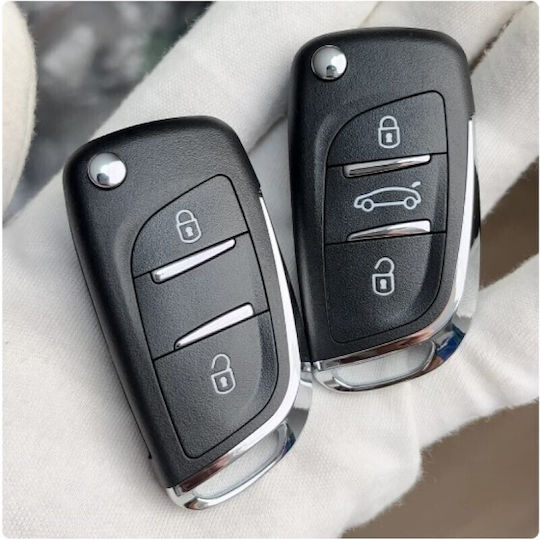 Klappbar mit 3 Tasten für Peugeot / Renault