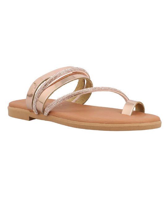 IQ Shoes Damen Flache Sandalen in Gold Farbe