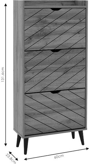 Ξύλινη Παπουτσοθήκη Thelma 60x23.8x131.6cm