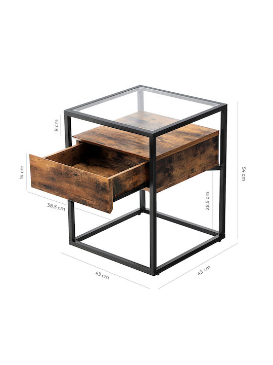 Κομοδίνο Μεταλλικό Μαύρο 43x43x54cm