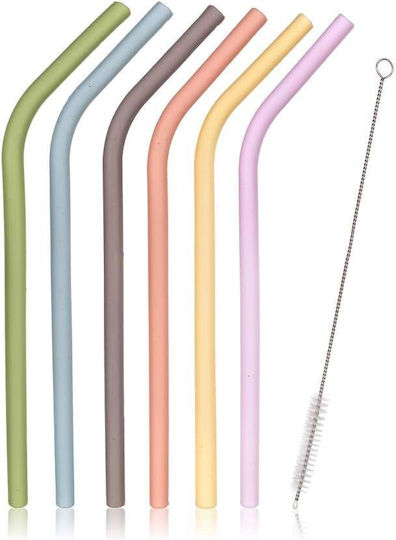 Banquet Straws Silicone with Brush 6pcs