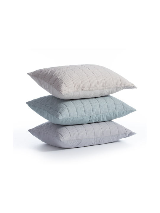 Nef-Nef Homeware Elements Pillowcase Set Oxford Quilted Silver/blue 52x72cm.