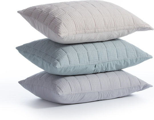 Nef-Nef Homeware Elements Pillowcase Set Oxford Quilted Stone 52x72cm.