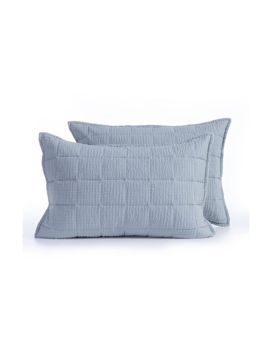 Nef-Nef Homeware Elements Pillowcase Set Oxford Quilted Grey 52x72cm.