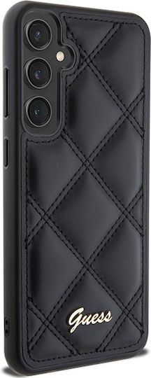 Guess Quilted Metal Logo Back Cover Plastic / Leather Black (Galaxy S23 FE)