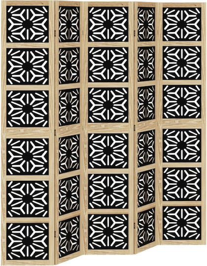 vidaXL Decorativ Paravan Lemn cu 5 Panouri 175x200cm