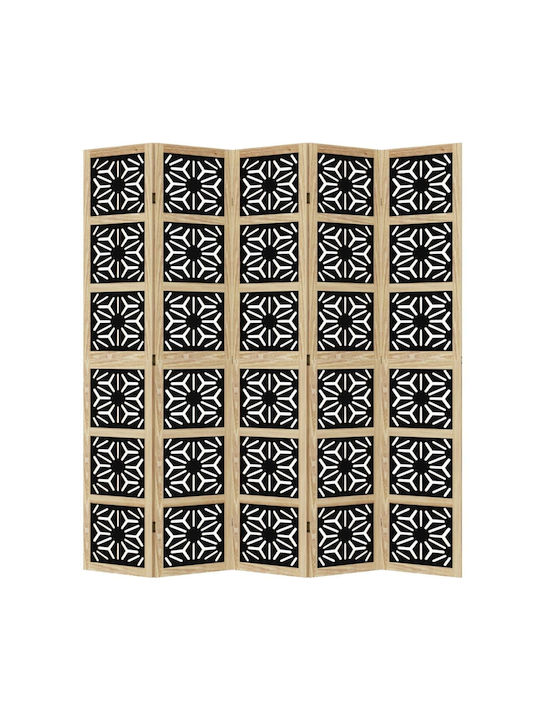 vidaXL Decorativ Paravan Lemn cu 5 Panouri 175x200cm