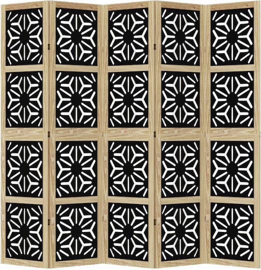 vidaXL Decorativ Paravan Lemn cu 5 Panouri 175x180cm