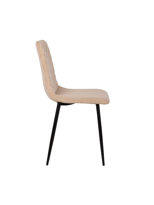 Latrell Dining Room Velvet Chair Ecru 43x54x88cm 4pcs